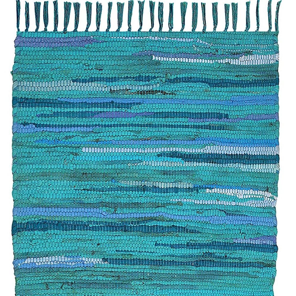 Cotton Rag Rug 24''x36''- Multicolor Chindi Rug Hand Woven Washable & Reversible